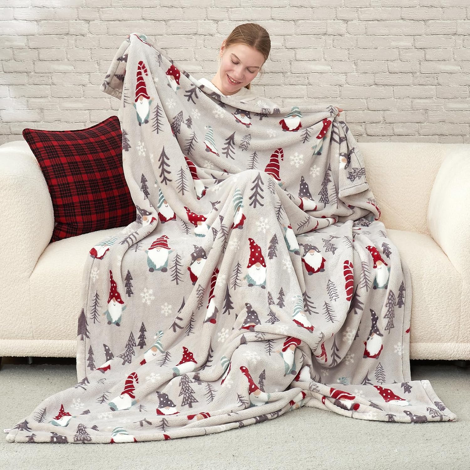 Beige Throw Pillow — 50" — Classic Gnome