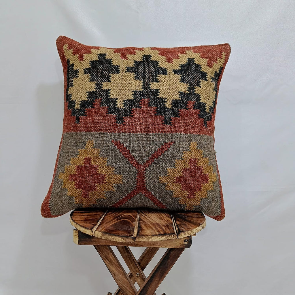 Handwoven Boho Fabric Pillow Cover - View 3