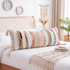 Chenille Boho Blue Throw Pillow Cover — 36" - View 5