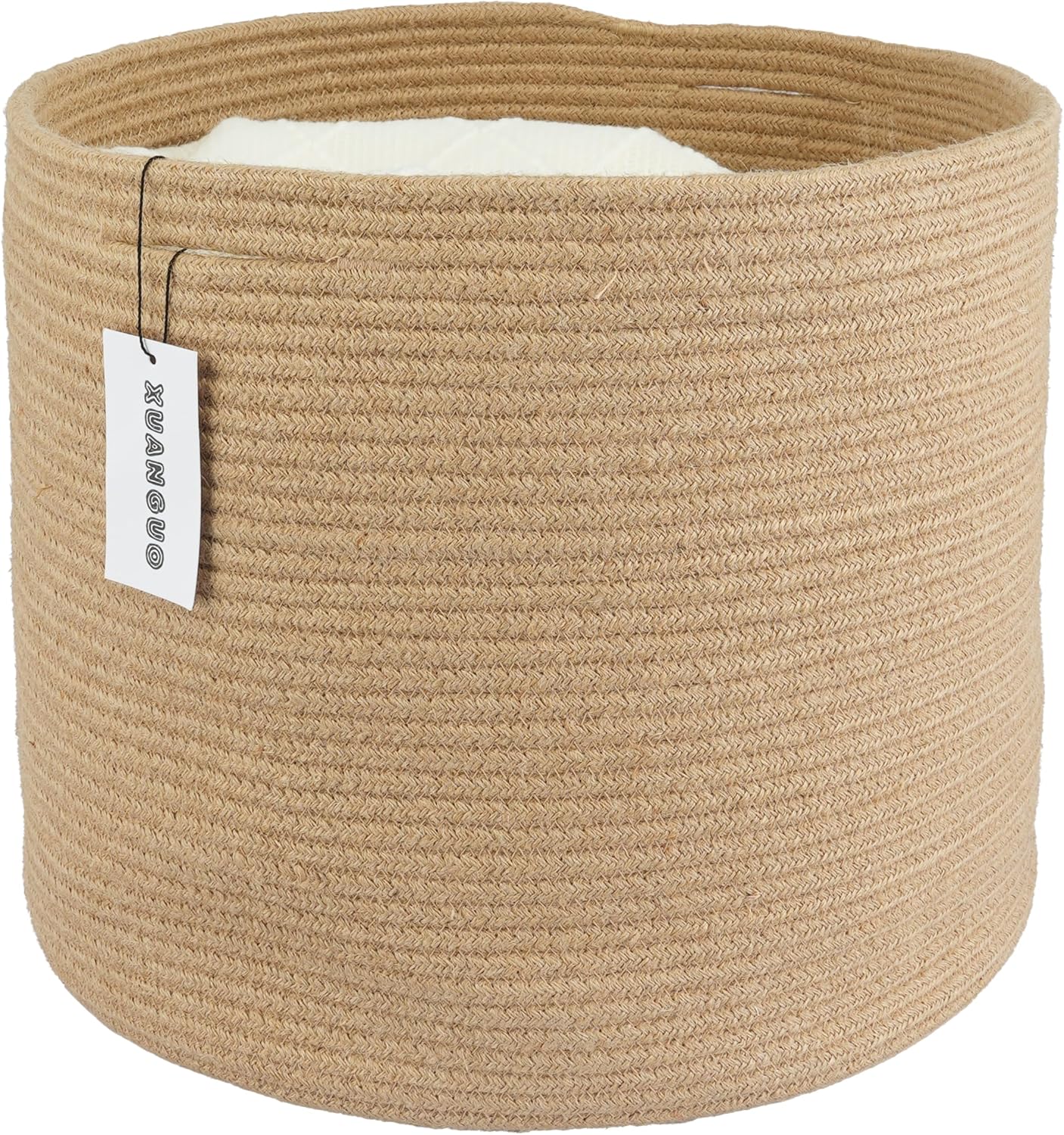 Round Boho Beige Throw Pillow — jute