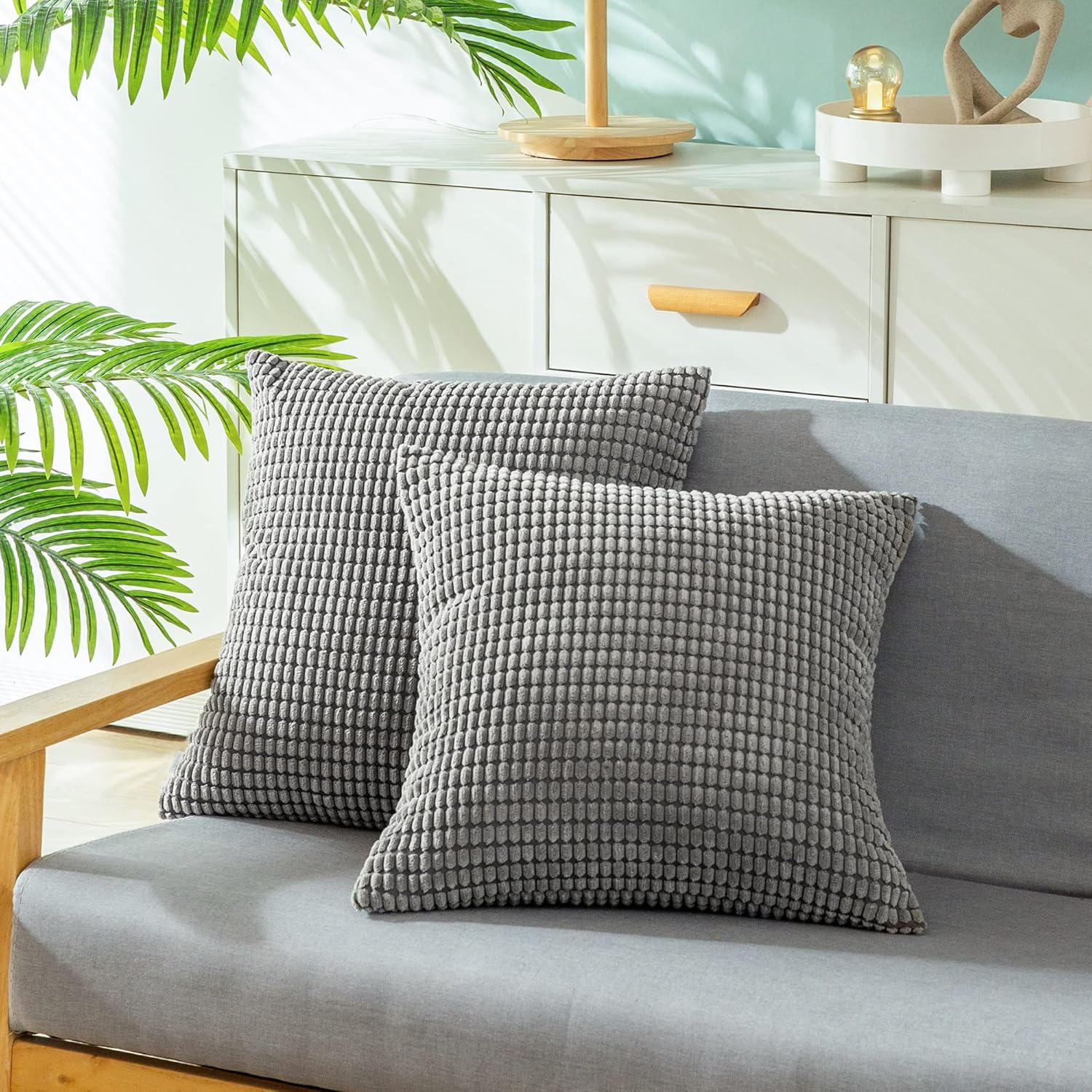 Boho Beige Throw Pillow Cover — 18" — 20" x 20" (Pack of 2)