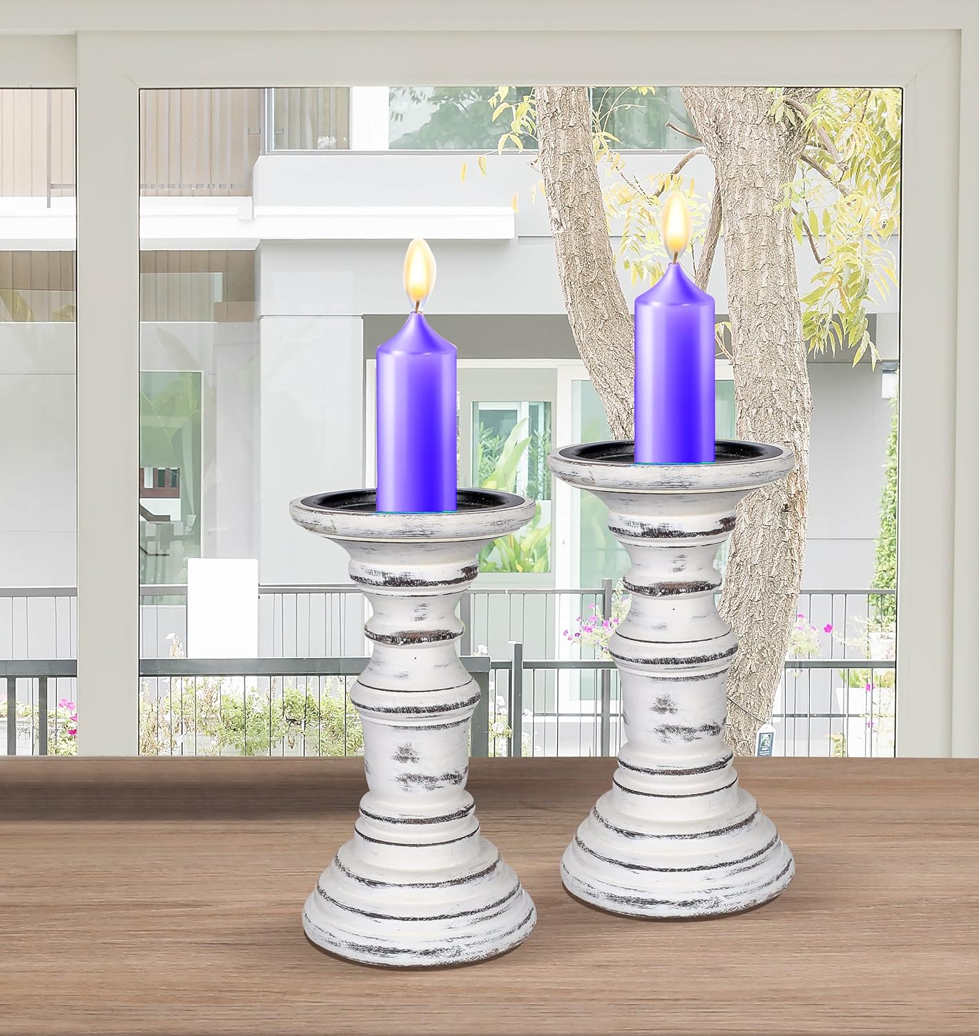 Vintage Farmhouse Grey Candle — 7.5" - View 5