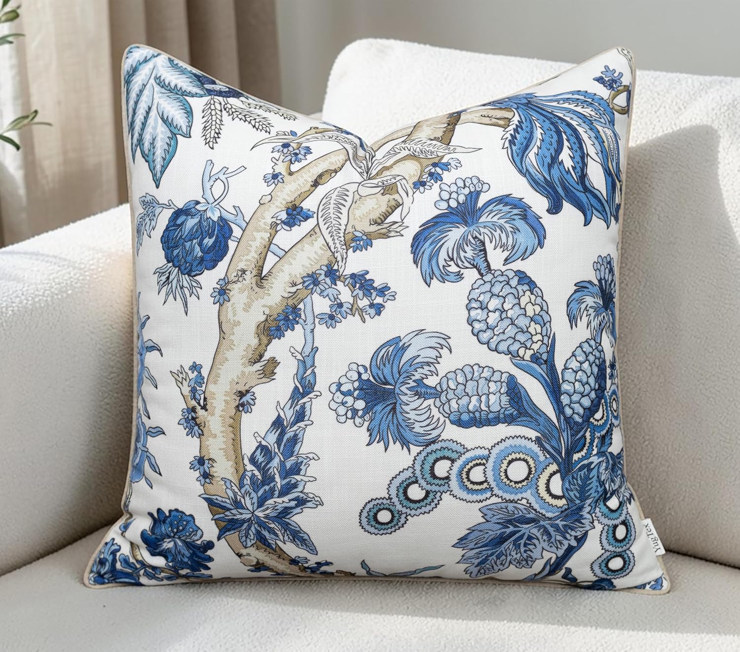 Farmhouse Beige Throw Pillow Cover — 20" — 20" x 20" (Pack of 1)