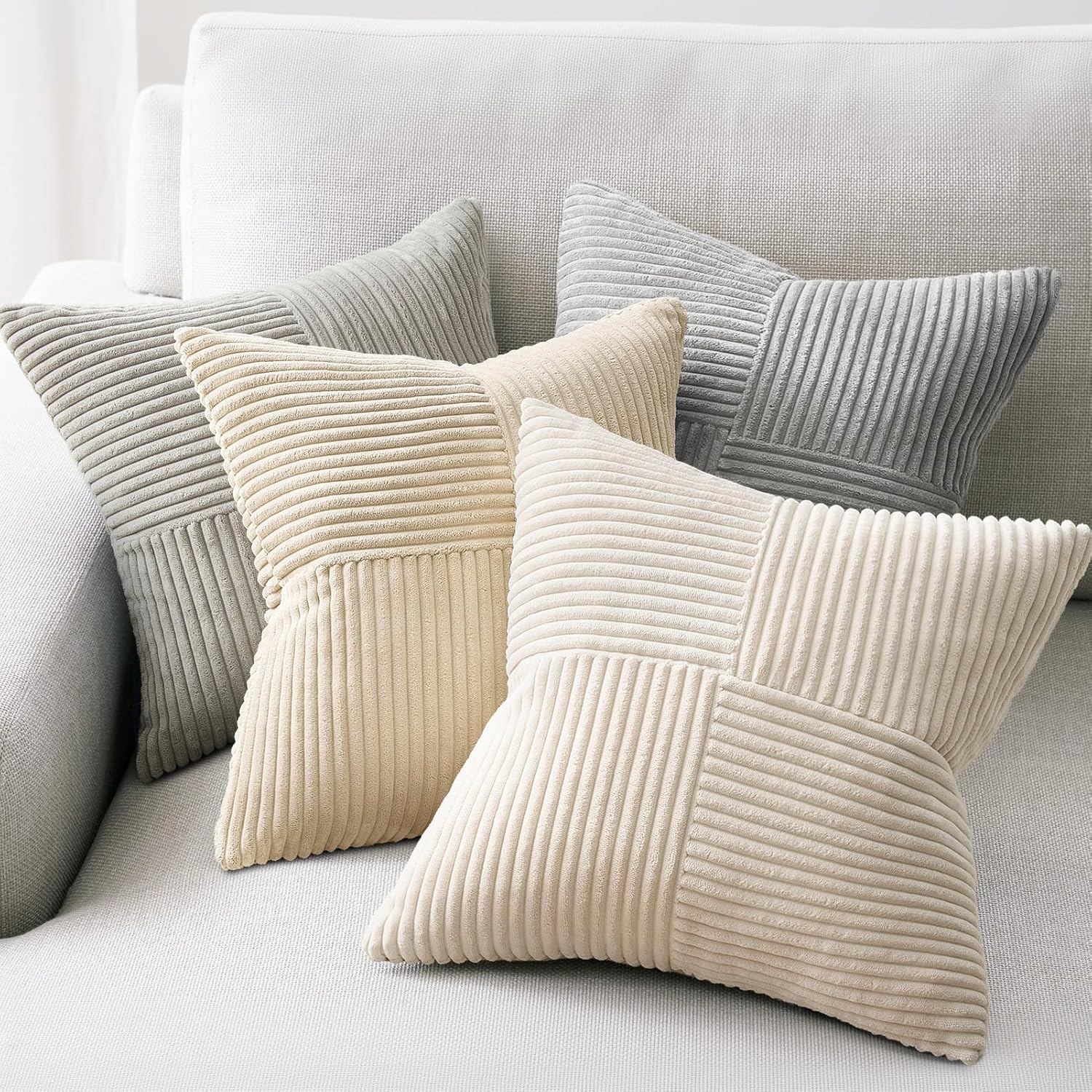 Velvet Boho Beige Throw Pillow Cover — 20" — Neutral