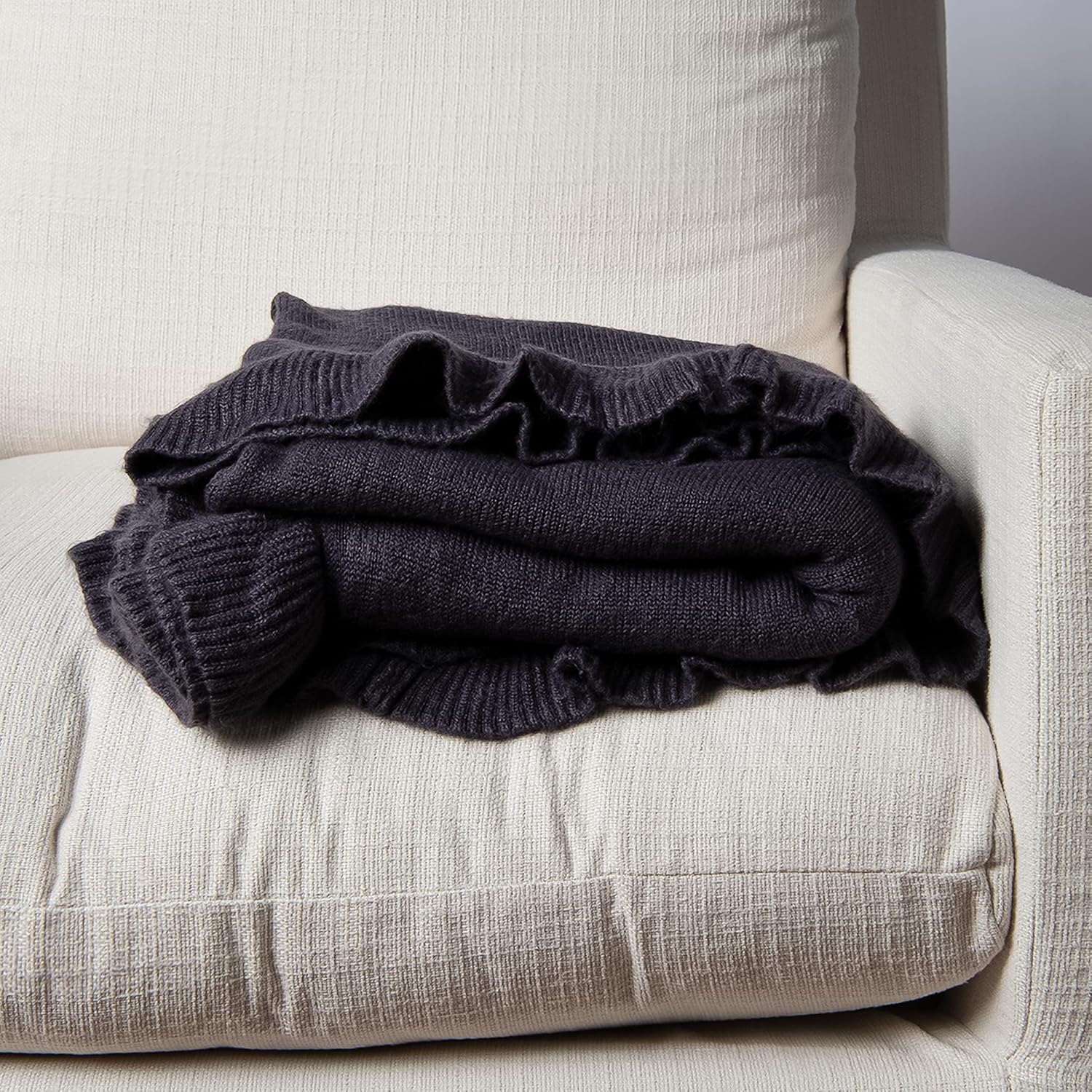 Knit Blue Throw Pillow — 50" — R_grey