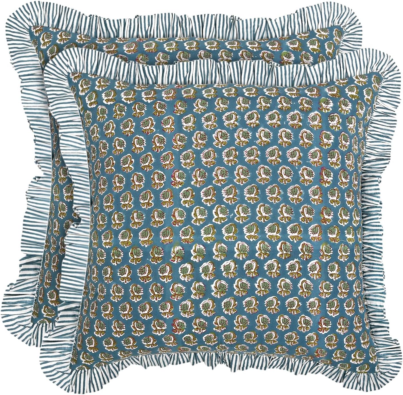 Blue Throw Pillow Cover — 18" — Peacock Blue