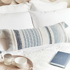 Lumbar Boho Blue Pillow Cover — 36"