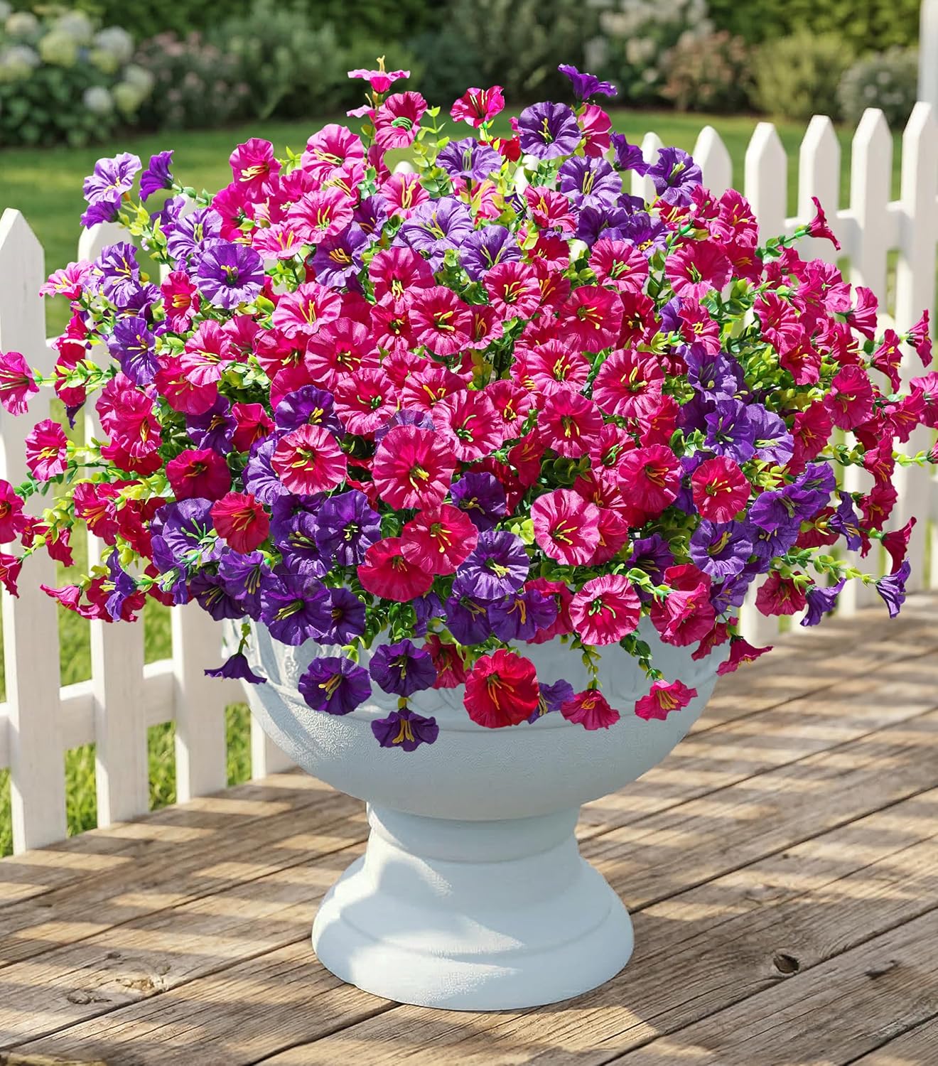 Orange Artificial Flowers — 6 Purple, 6 Fuchsia