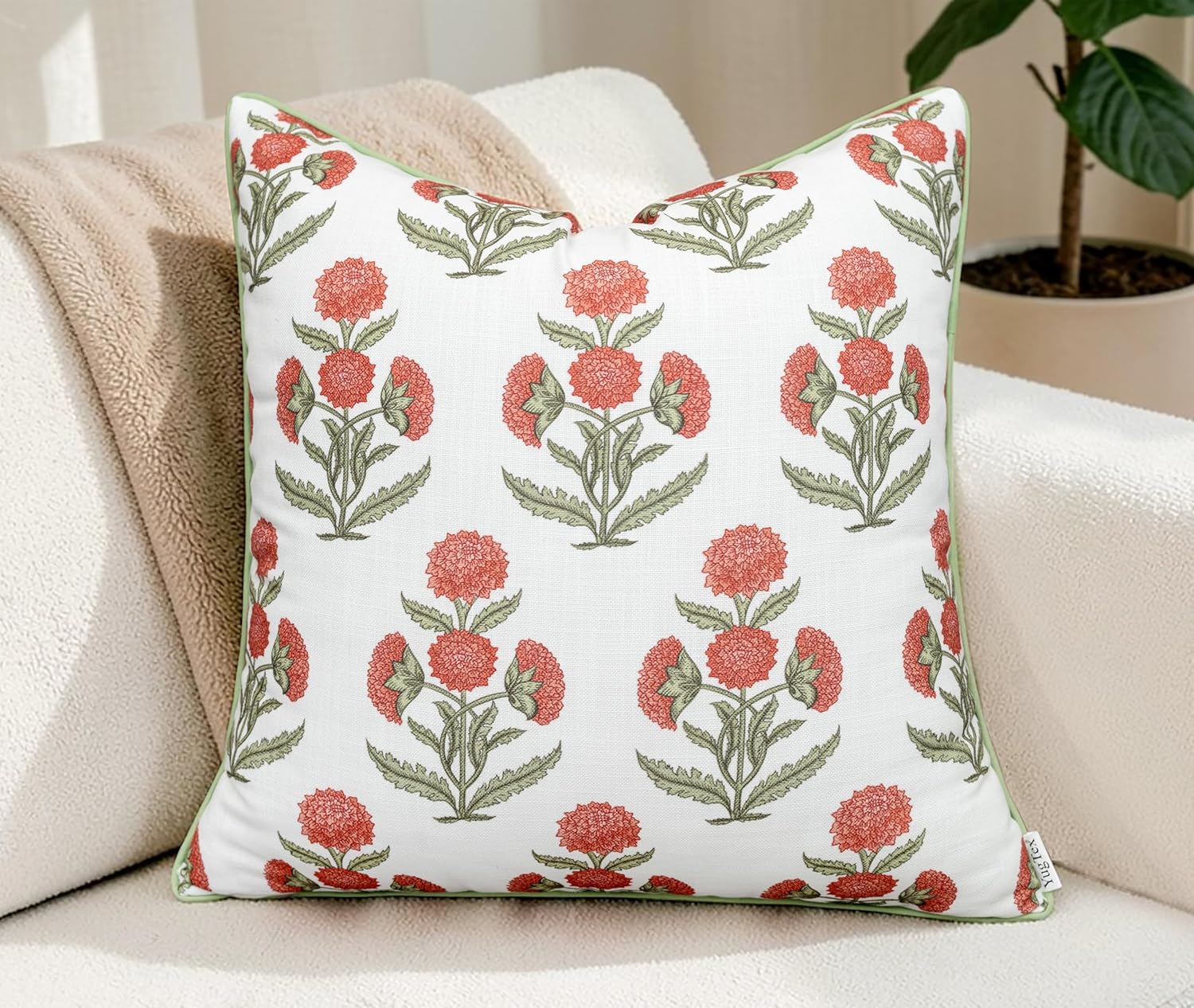 Farmhouse Beige Throw Pillow Cover — 20" — 20" x 20" (Pack of 1)
