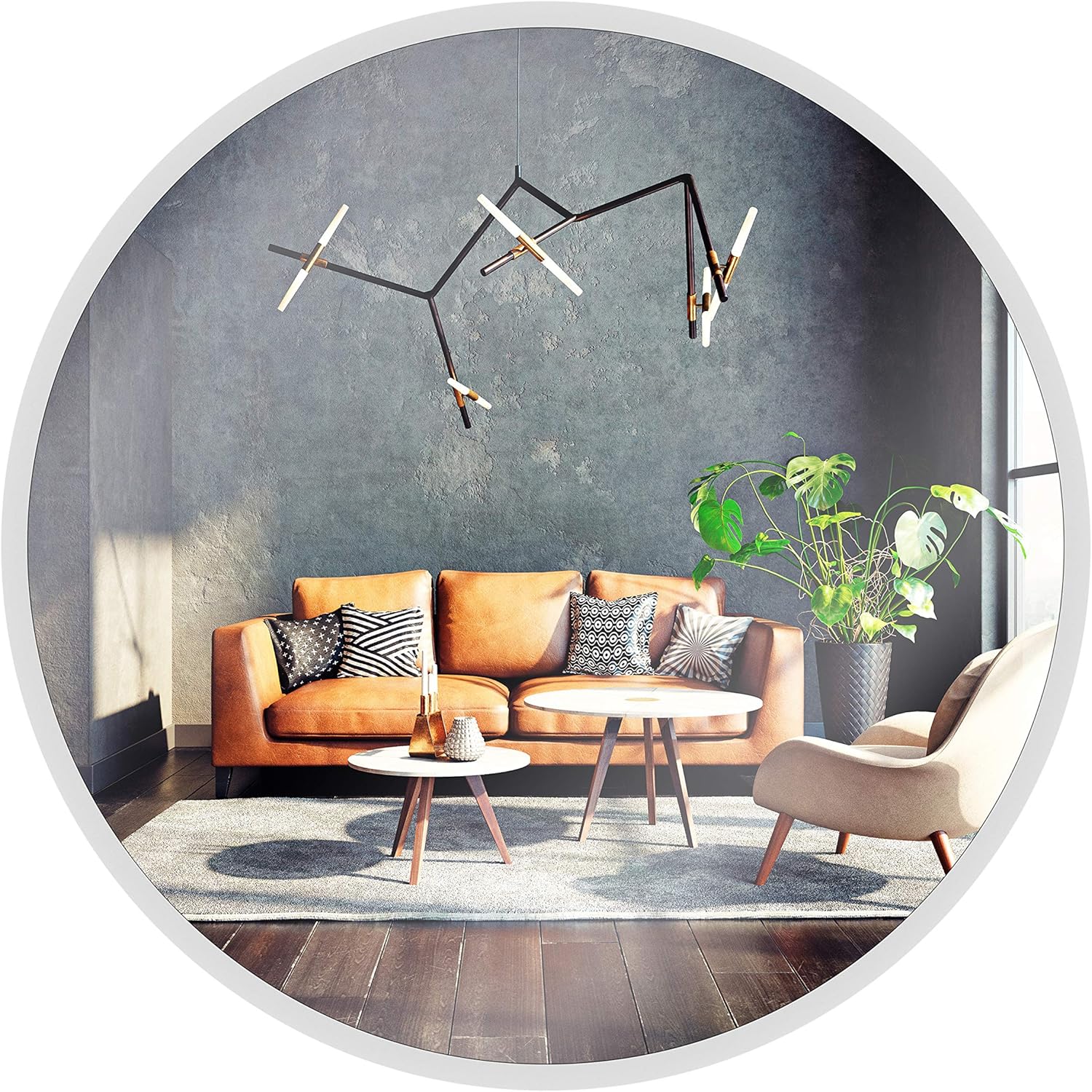 Luxe Black Wall Mirror — 33.2" — White