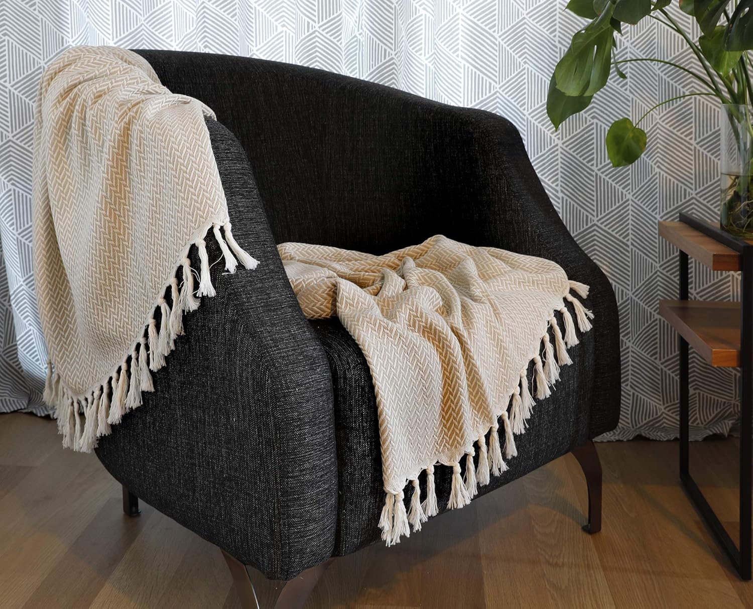 Boho Beige Throw Pillow - View 2