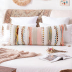 Chenille Boho Blue Throw Pillow Cover — 36" - View 2
