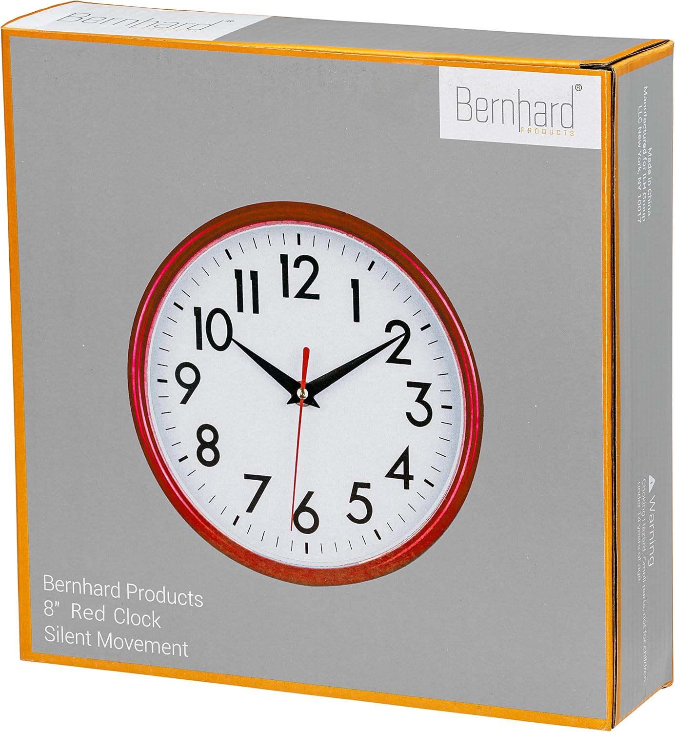 Battery Operated Mid-Century Black Wall Clock — 8" - View 7
