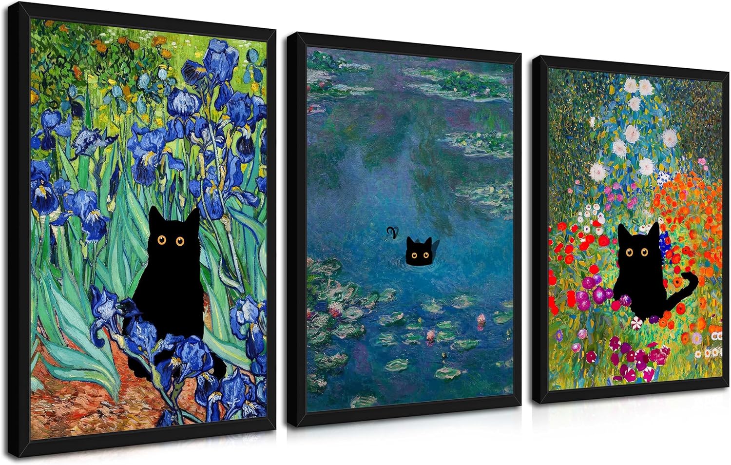 Framed Black Canvas Wall Art — 12x16 — Black Wood Framed 16x24 in