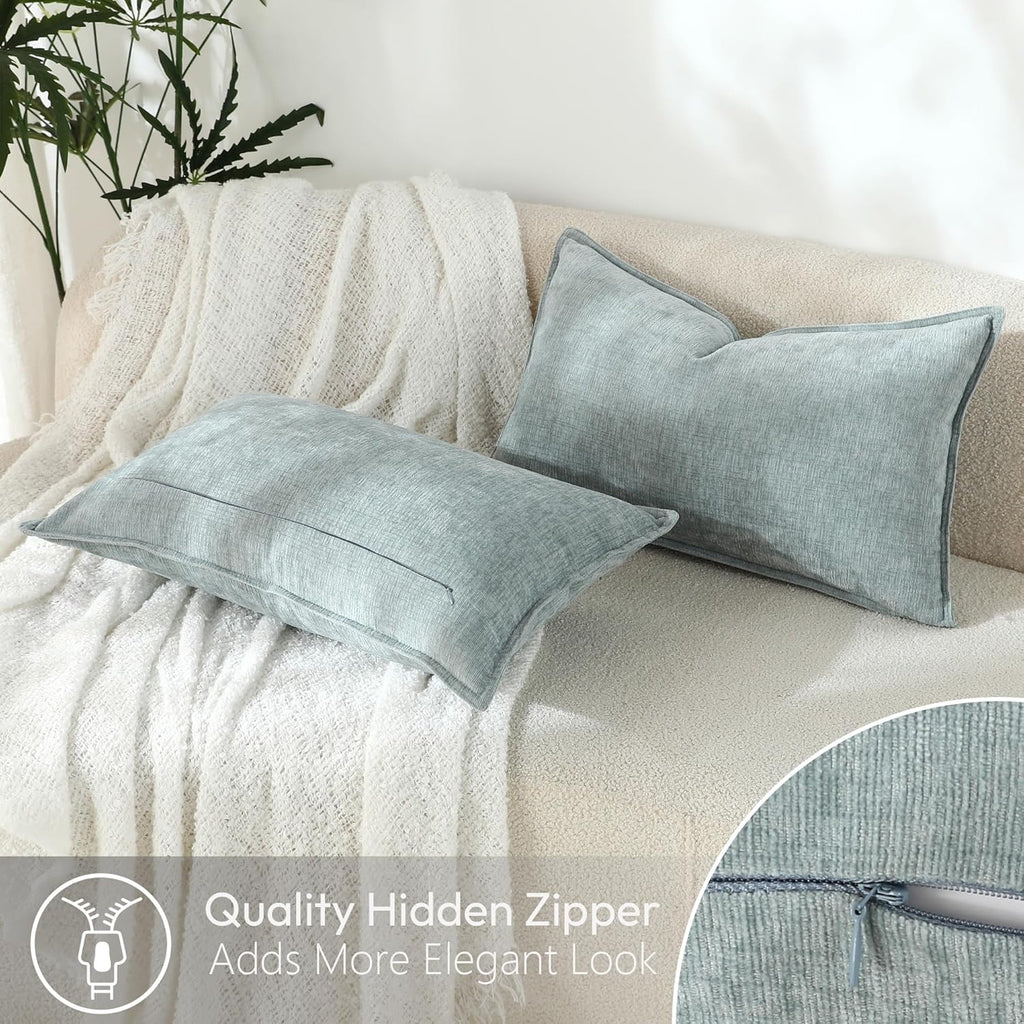 Chenille Beige Throw Pillow Cover — 20" - View 4