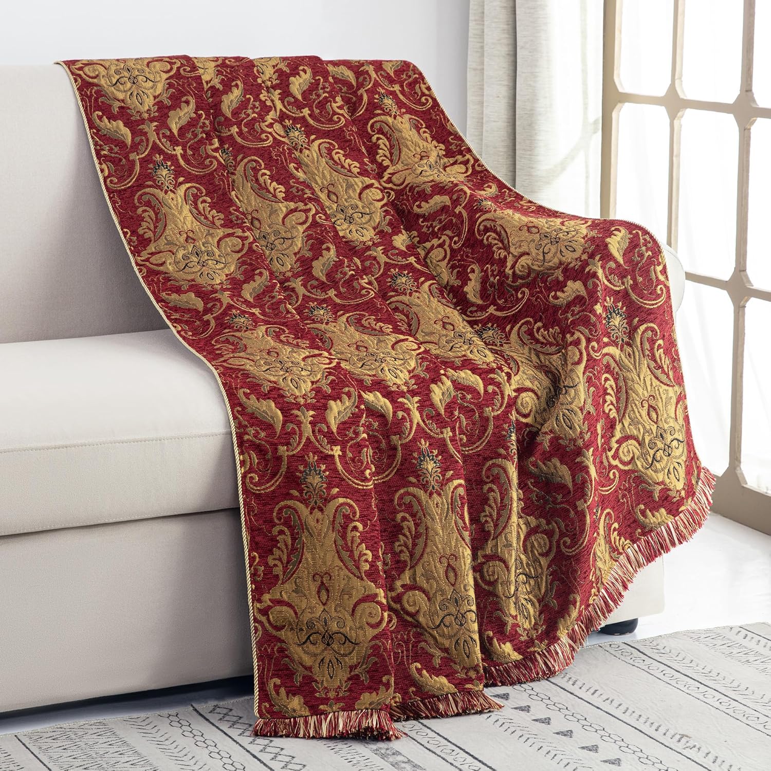 Velvet Luxe Beige Throw Pillow - View 2