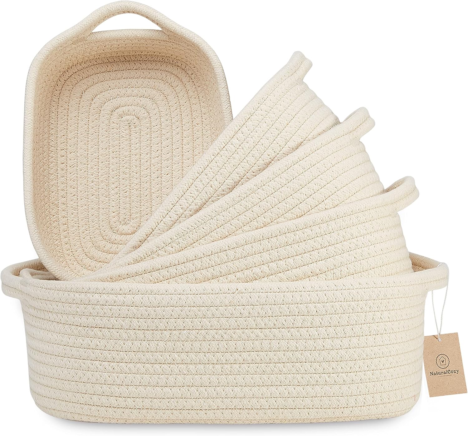 Boho Beige Woven Basket — Beige