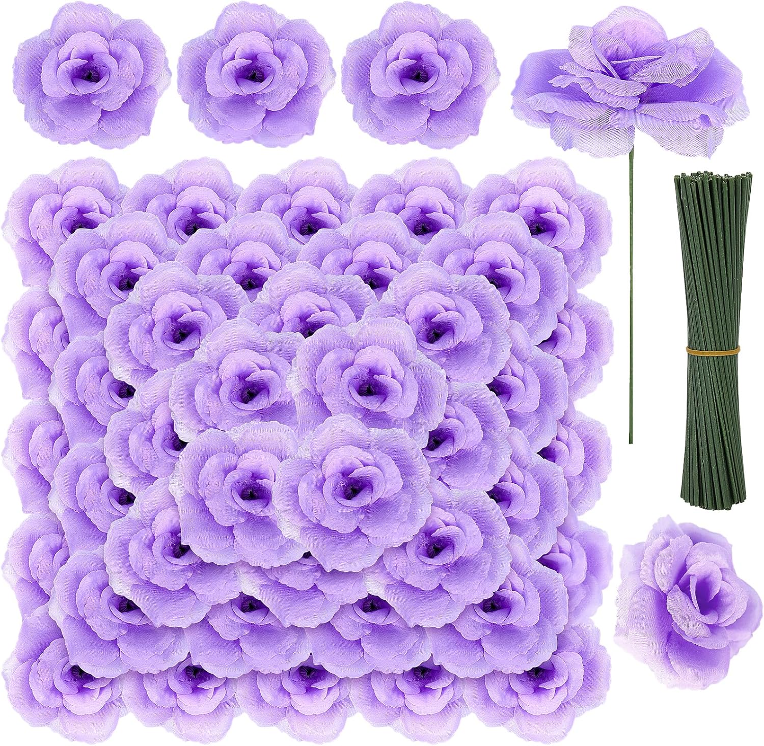 Luxe Black Artificial Flowers — 3.1" — Lavender