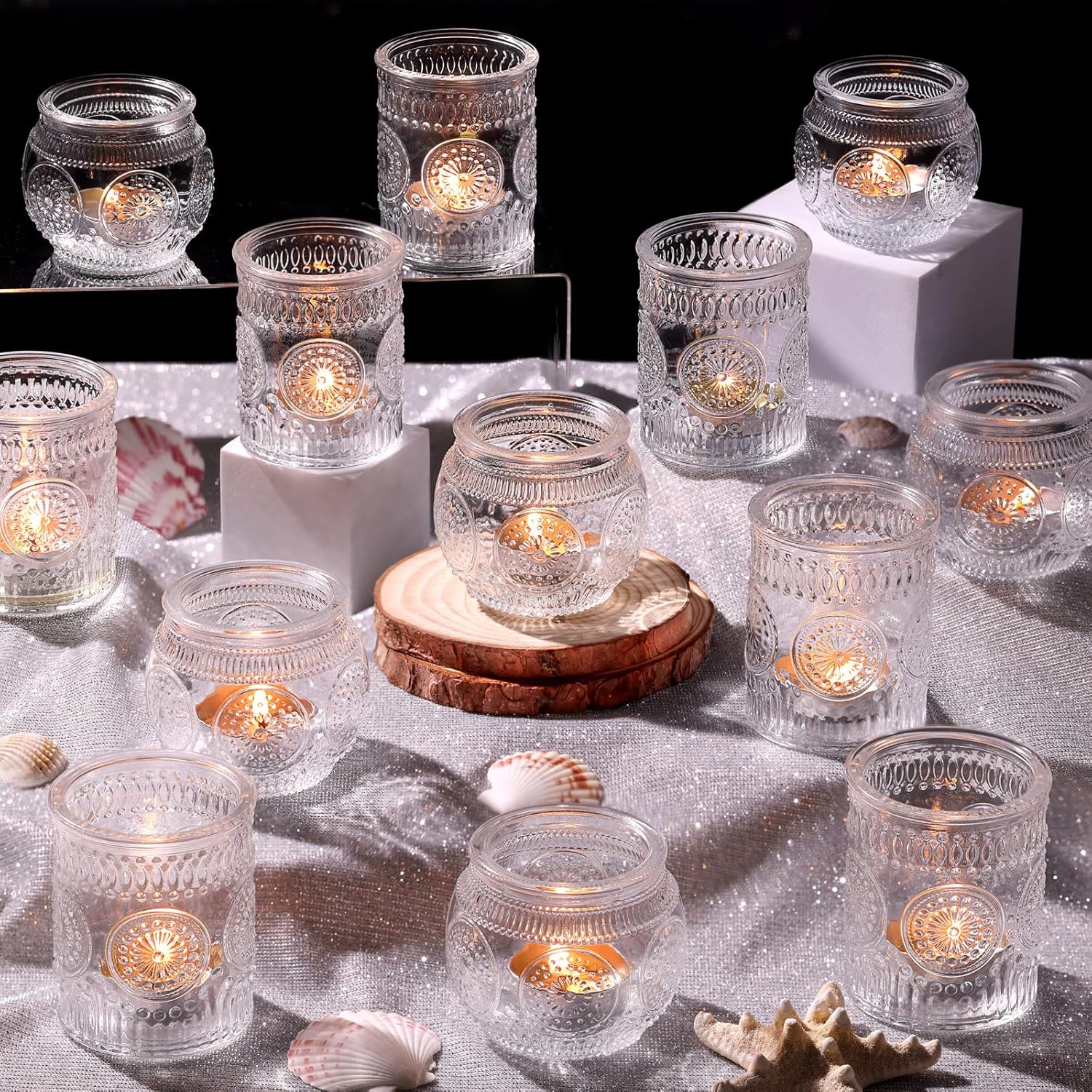 Vintage Blue Candle — Clear