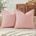 Boho Beige Throw Pillow Cover — 18" — Pink
