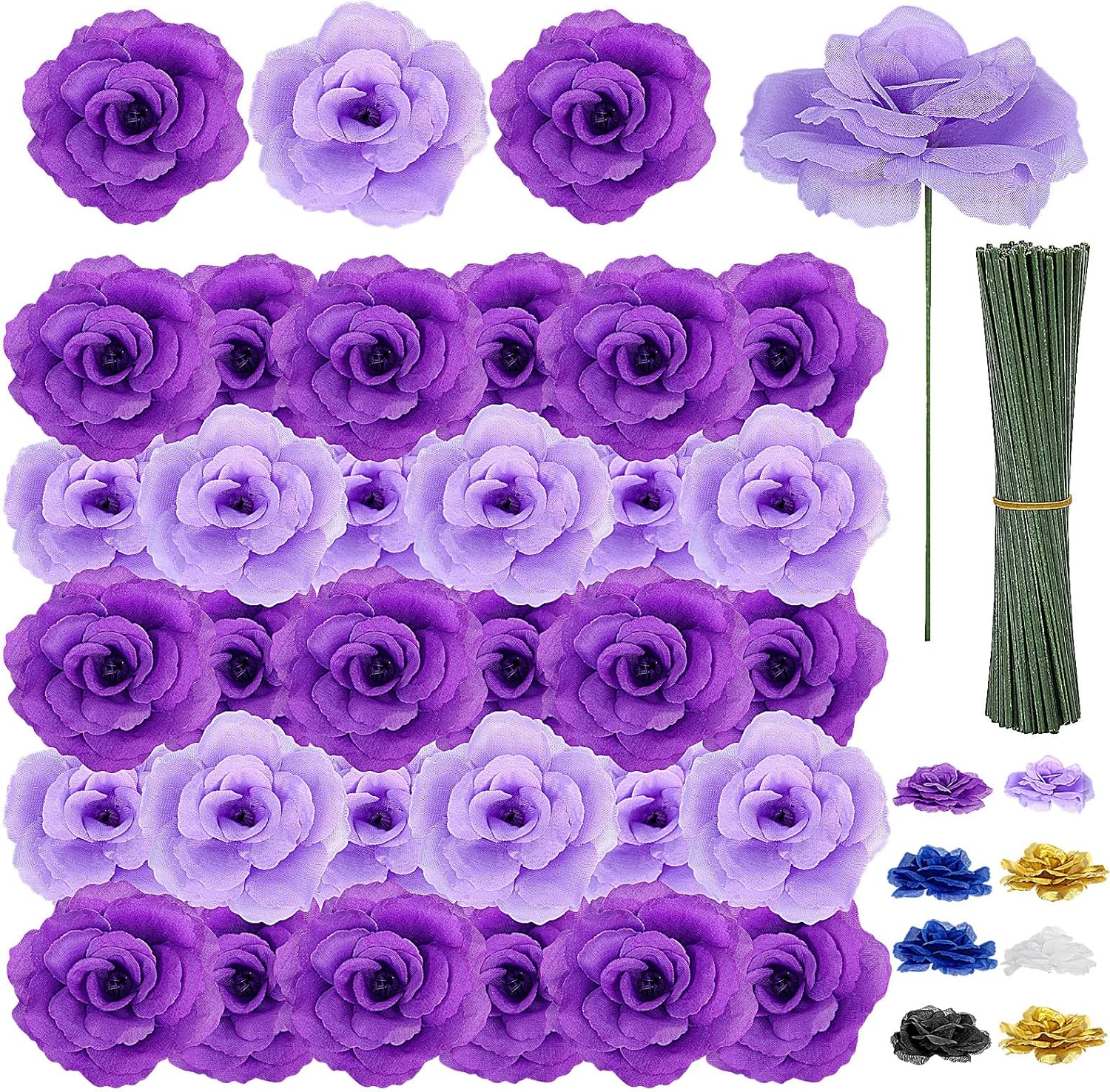 Black Artificial Flowers — Purple-lilac