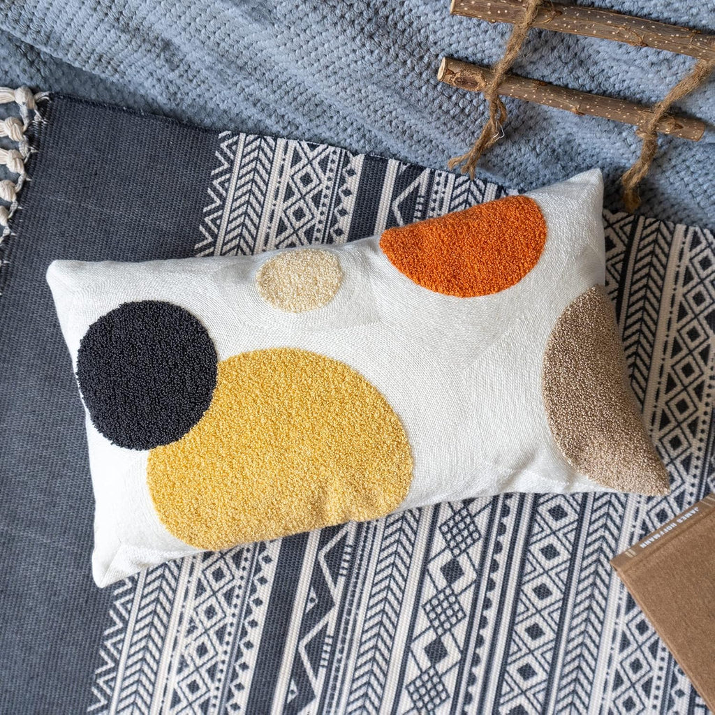 Tufted Boho Fabric Throw Pillow Cover — 20" - View 5