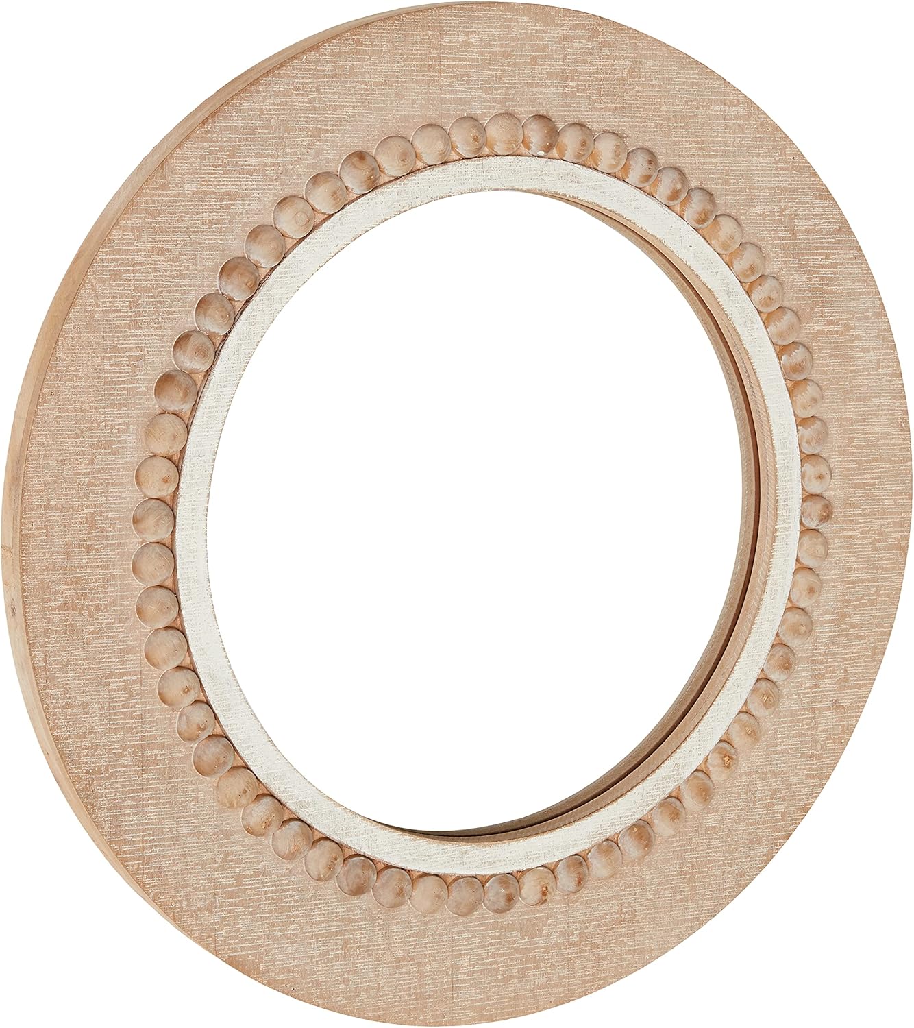 Round Beige Wall Mirror — Natural