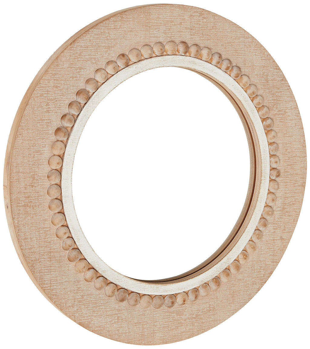 Round Beige Wall Mirror