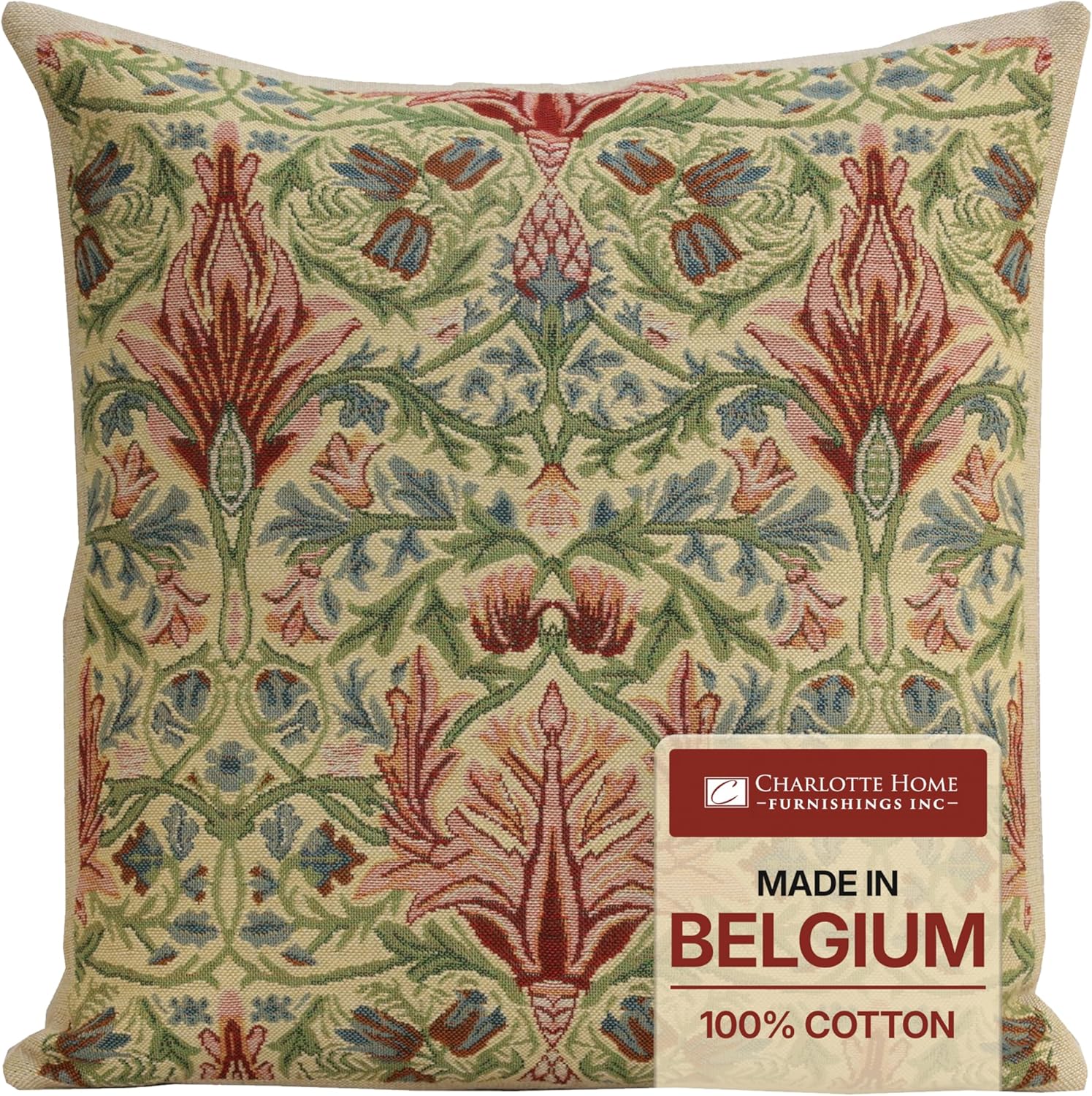 Boho Beige Throw Pillow Cover — 16x16 — Snakeshead