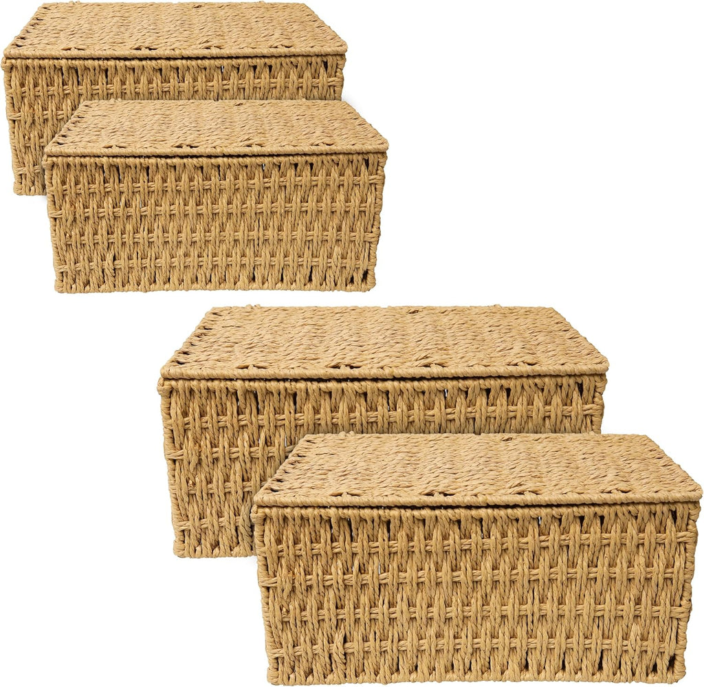 Boho Rattan Storage Basket — Set of 4 - View 7