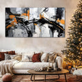 Framed Modern Black Wall Art — 40" — Colorful Abstract Canvas Art