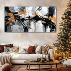 Framed Modern Black Wall Art — 40" — Colorful Abstract Canvas Art