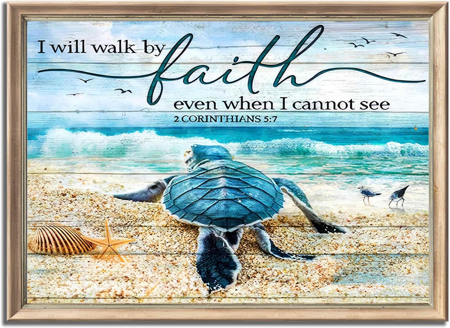 Metal Canvas Wall Art — 16" — Sea turtles-poster