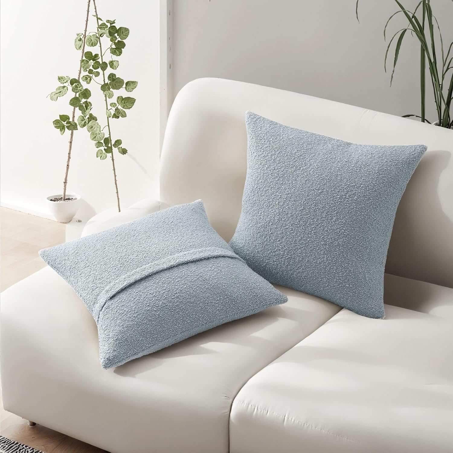 Boucle Boho Beige Pillow Cover — 18" - View 6