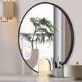 Round Metal Wall Mirror — 24"