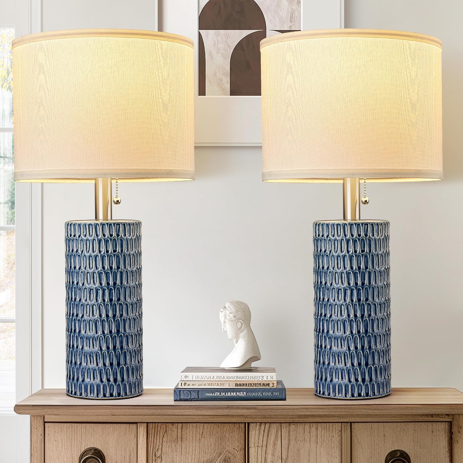 Modern Blue Table Lamp — 20" — Dark Blue