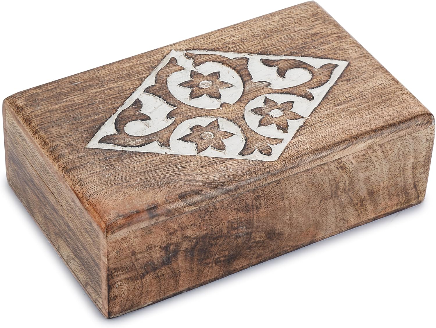 Handcrafted Wood Storage Basket — 5" — Diamond 3Flw