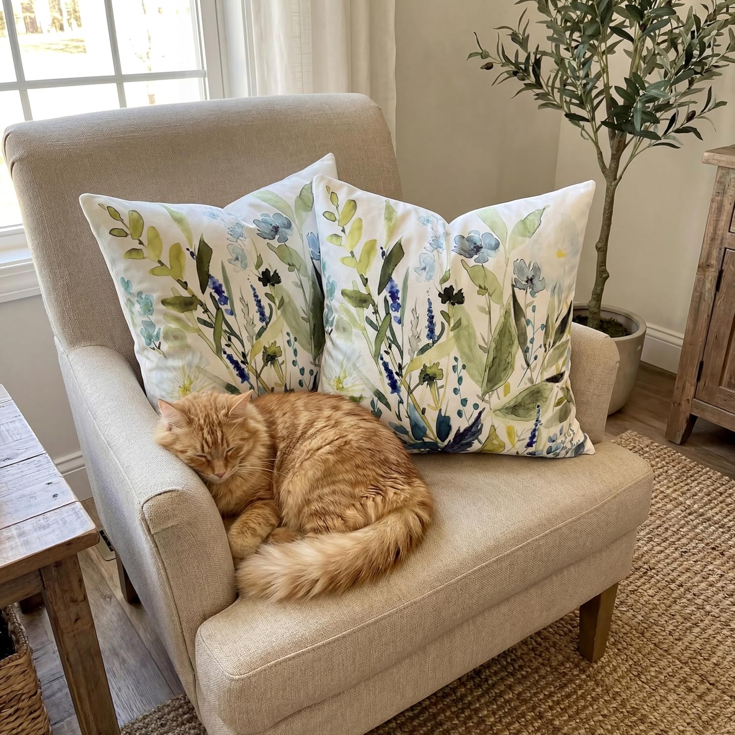 Velvet Boho Green Throw Pillow Cover — 18" - View 3