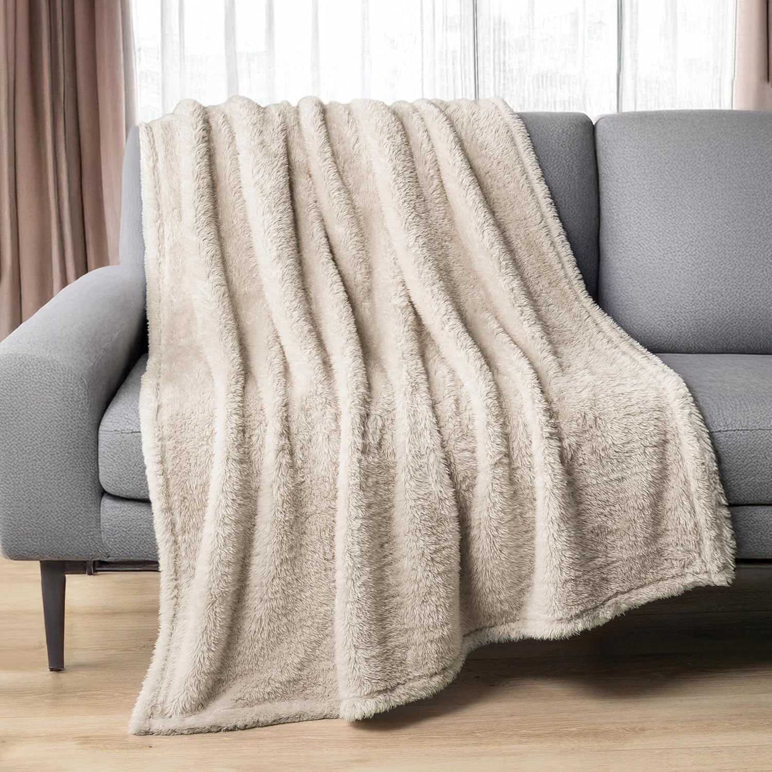 Beige Throw Pillow — 50x60 — Latte