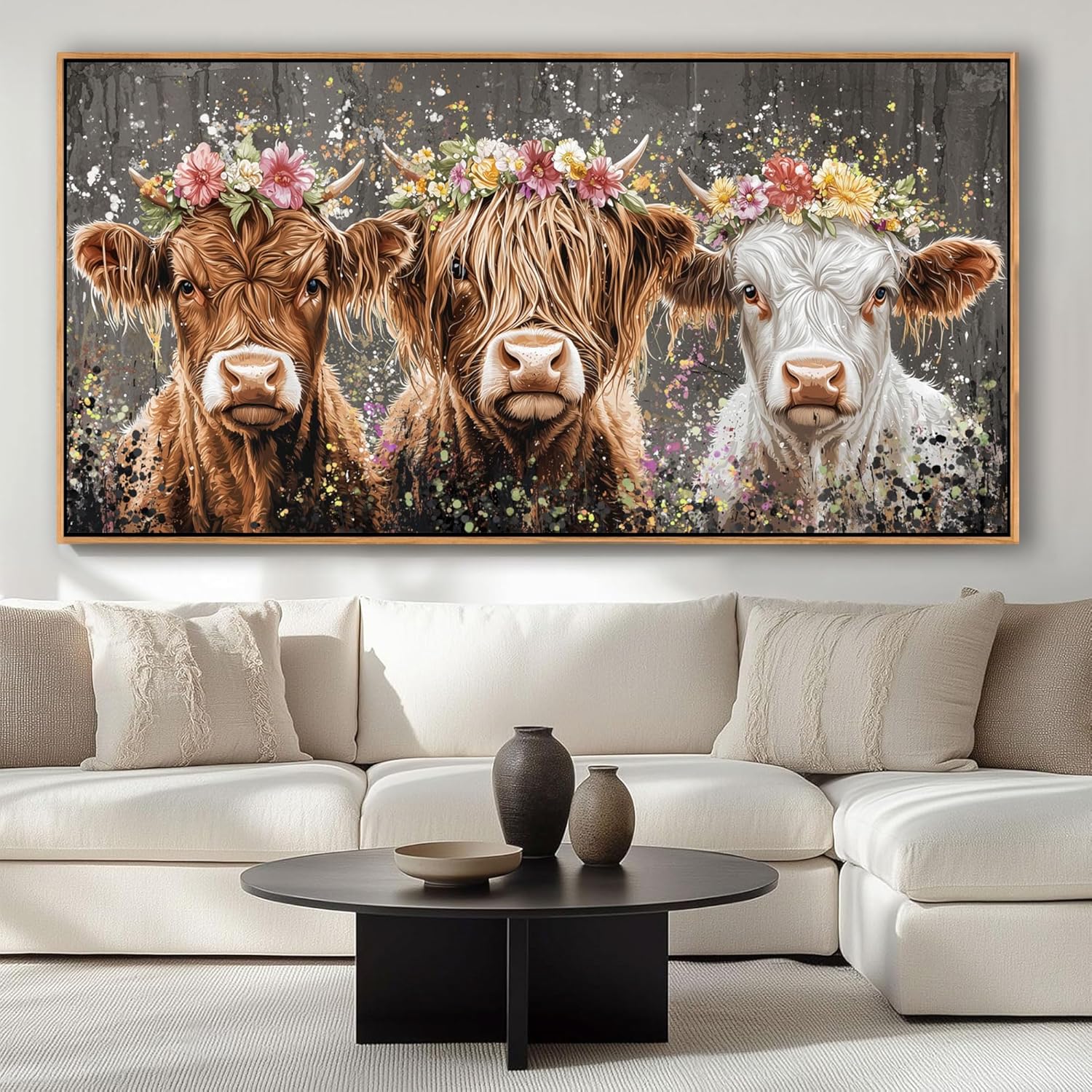 Framed Modern Black Canvas Wall Art — 48" — 40"L x 20"W