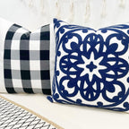 Embroidered Boho Beige Throw Pillow Cover — 18" - View 6