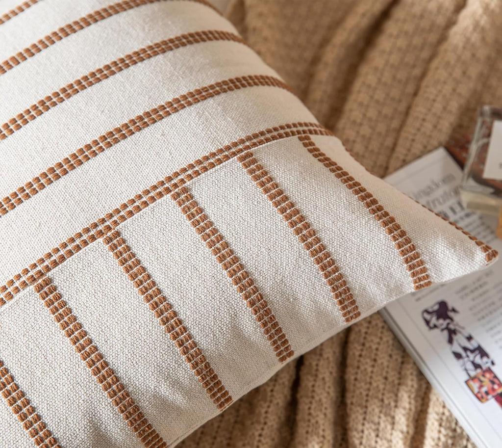 Boho Beige Throw Pillow Cover — 20" - View 5