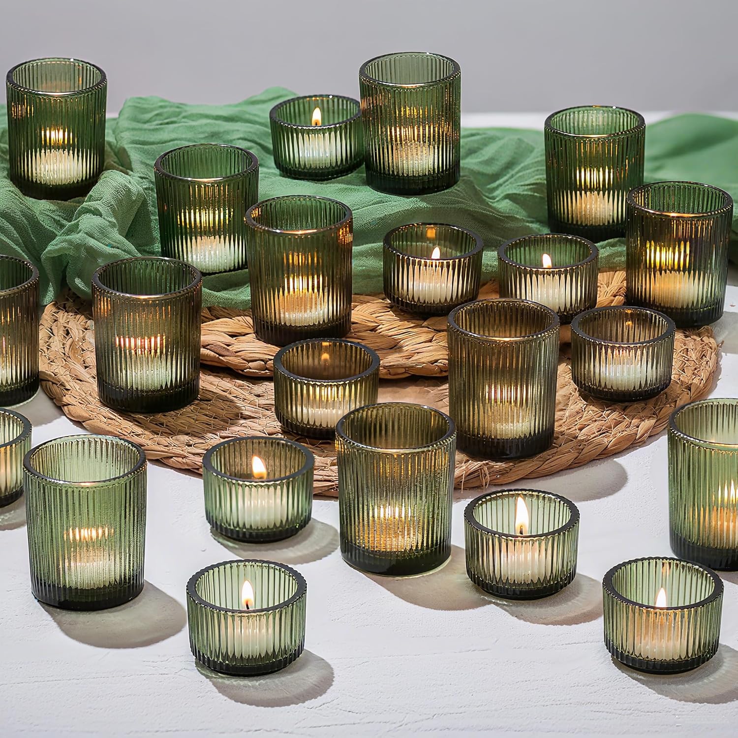 Vintage Green Candle — Set of 24 — Dark Green