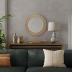 Round Rattan Wall Mirror - View 3