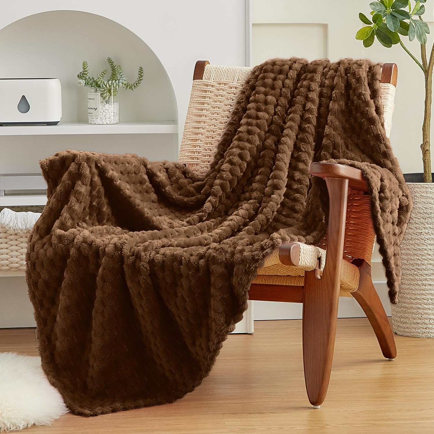 Beige Throw Pillow — 50" — Coffee