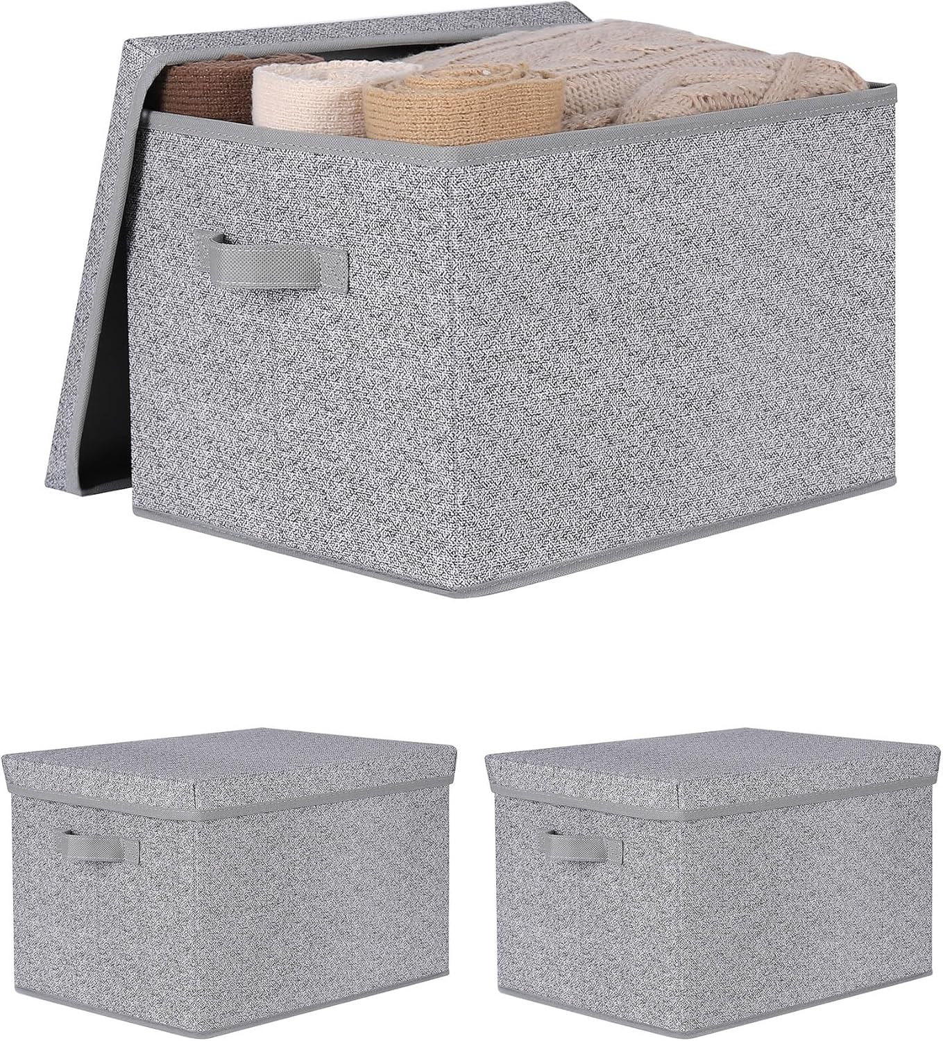 Beige Storage Bin — Ash Gray