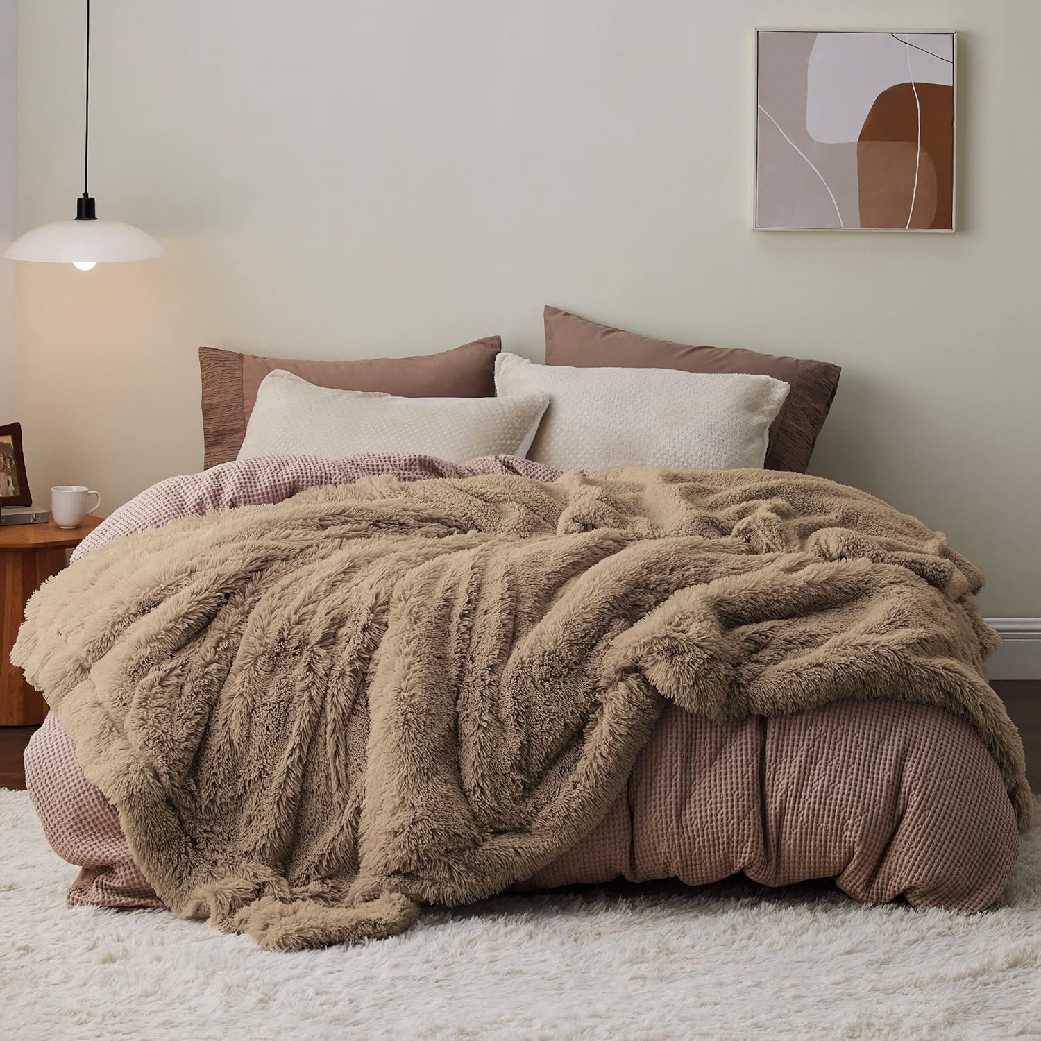 Beige Throw Pillow — 50" — 11- Brown