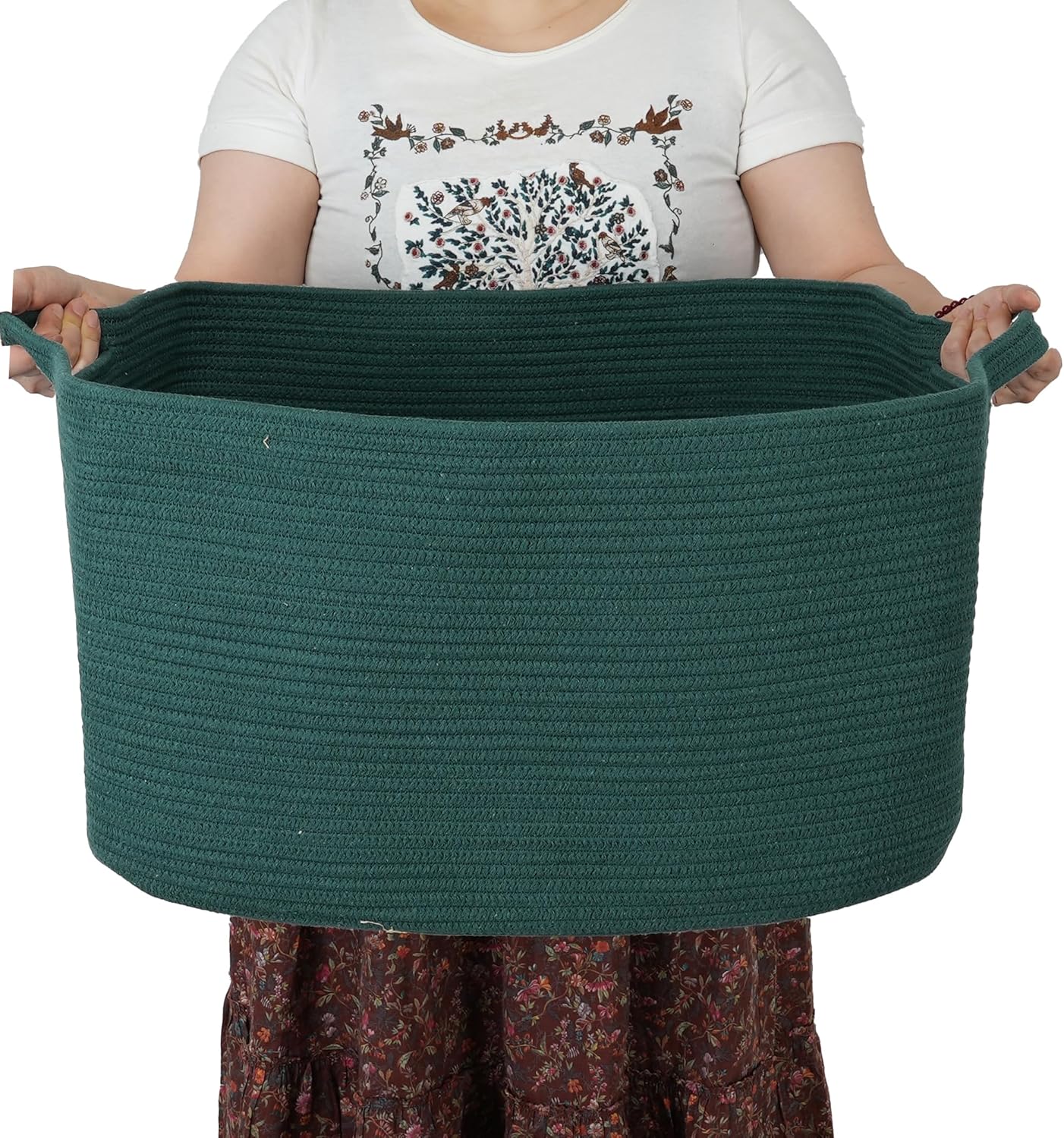 Boho Black Throw Pillow — 22" — Dark green