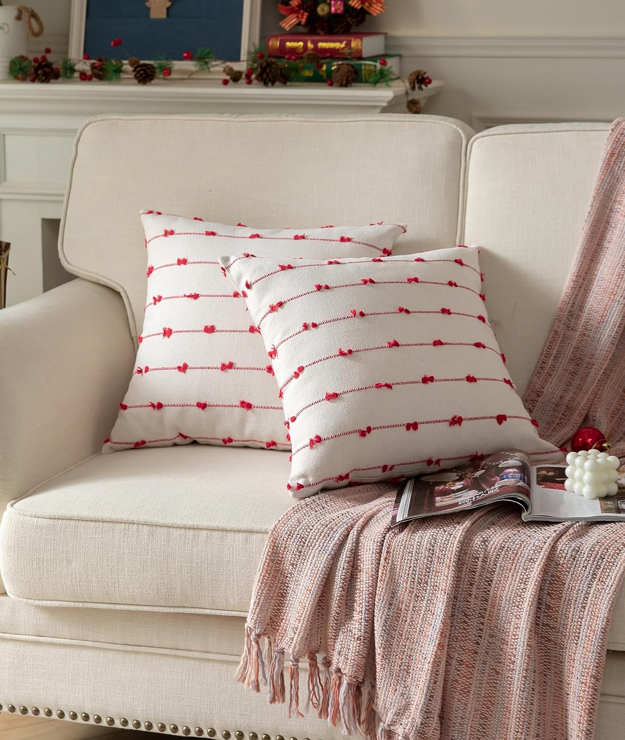 Boho Black Throw Pillow Cover — 22" - View 2