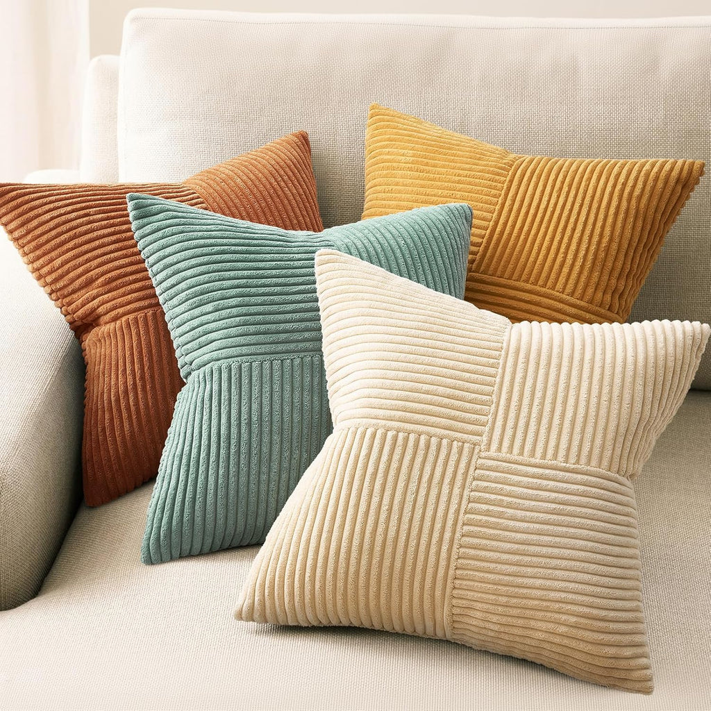 Velvet Boho Beige Throw Pillow Cover — 20" - View 2